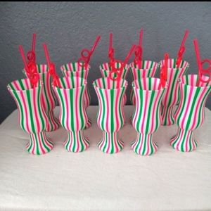 Set of 10 Pink Plastic beach/pool glasses